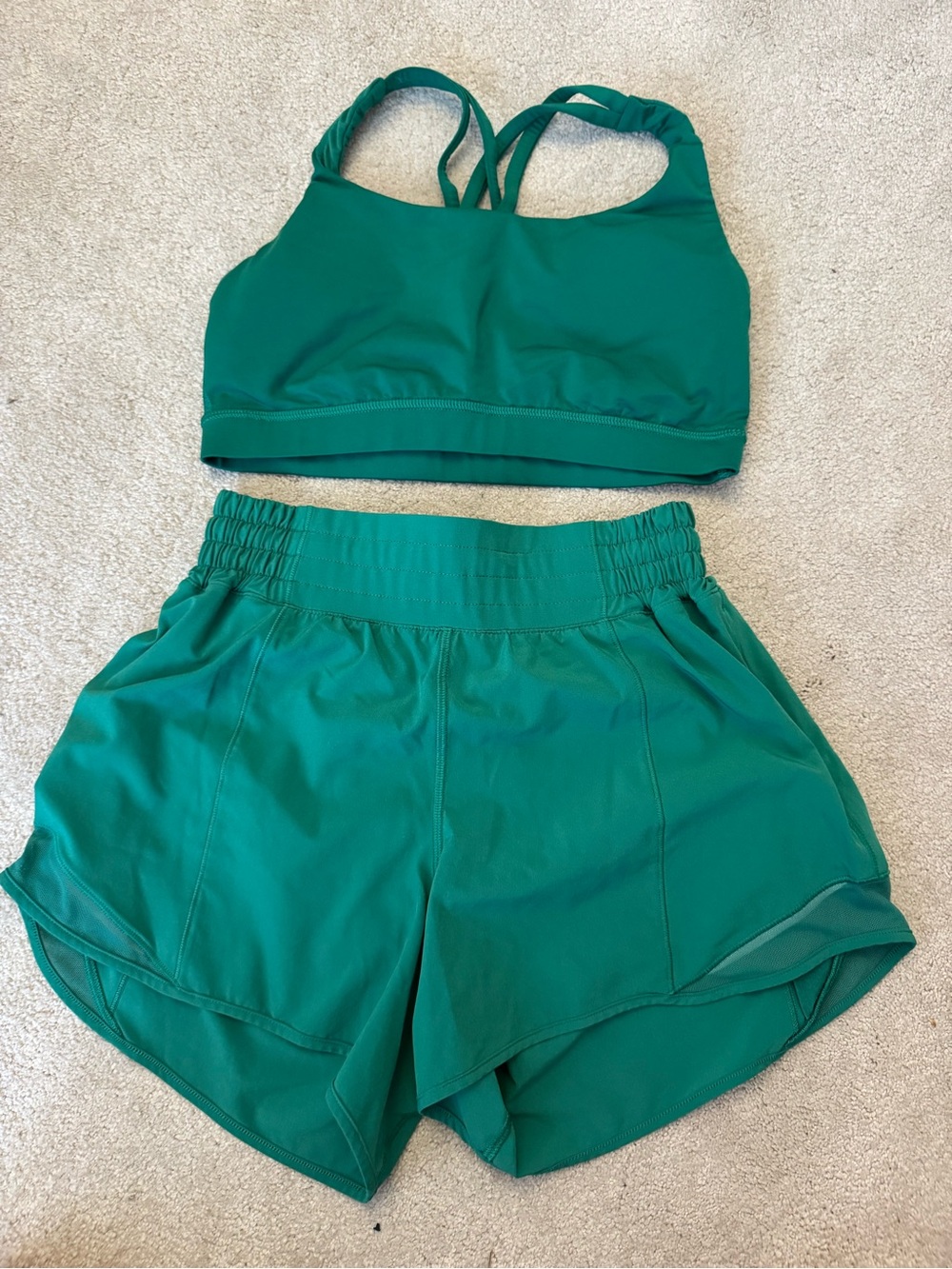 lululemon athletica Emerald Green Women's Athletic Shorts Set